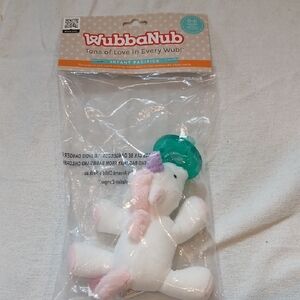 WubbaNub White & Pink Unicorn Infant Pacifier Plush